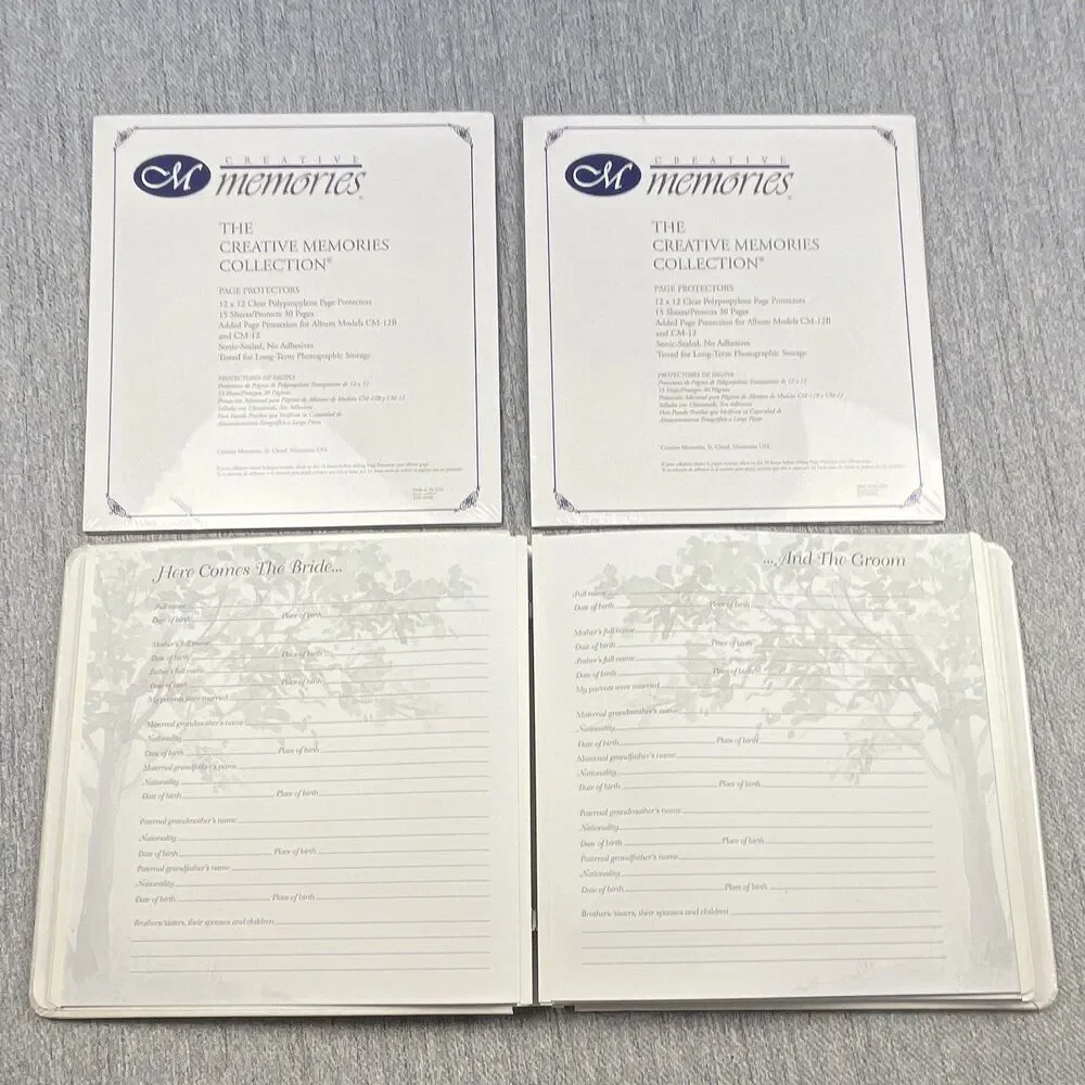 Creative Memories Wedding Scrapbook Album excellent Bundle 2 Pack Page Protector